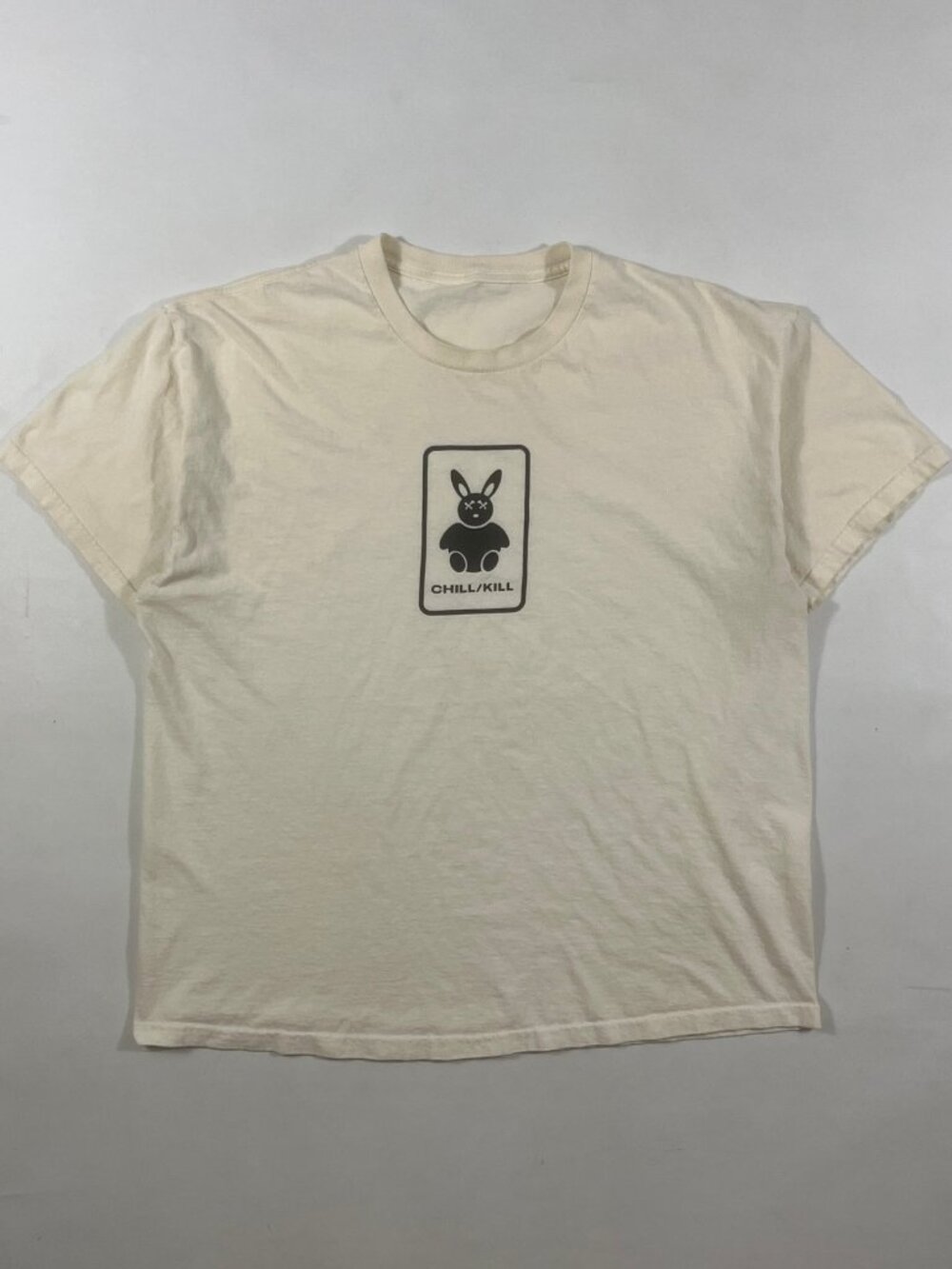 Chill/Kill Bunny Graphic Cream Boxy Fit Streetwear T-Shirt